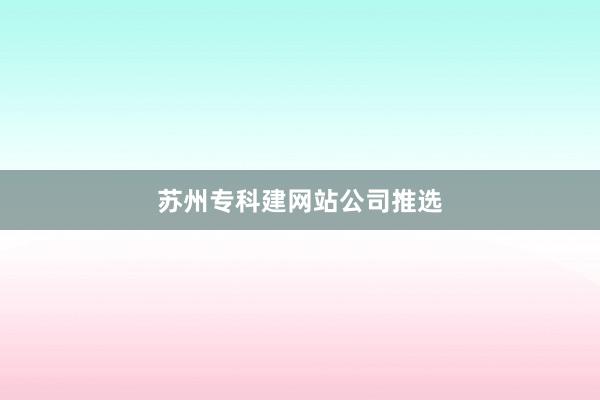 苏州专科建网站公司推选