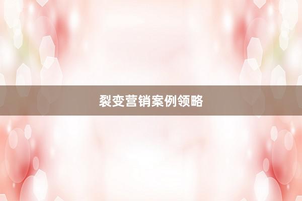 裂变营销案例领略