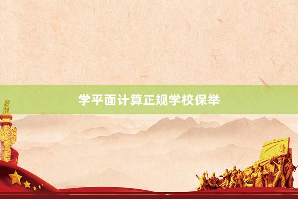 学平面计算正规学校保举
